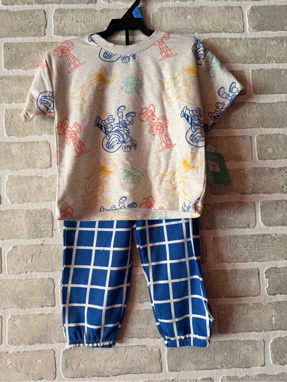 Toy Story Two Piece Set Top with Blue Grid Pants